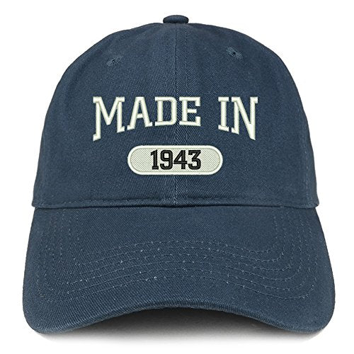 Trendy Apparel Shop Made in 1943 Embroidered 78th Birthday Brushed Cotton Cap