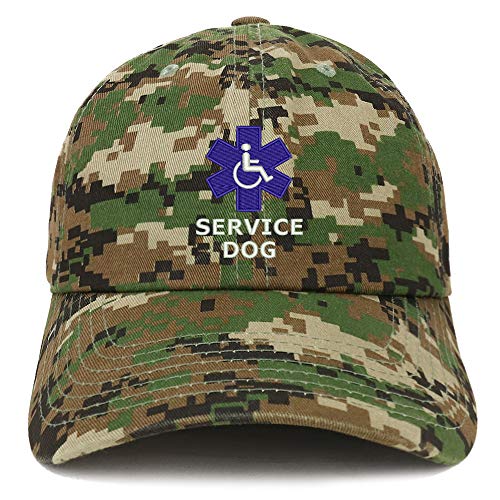 Trendy Apparel Shop Service Dog with Wheel Chair Embroidered Brushed Cap