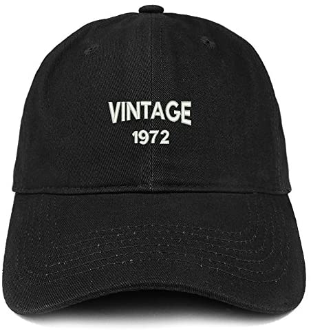 Trendy Apparel Shop Small Vintage 1972 Embroidered 49th Birthday Adjustable Cotton Cap