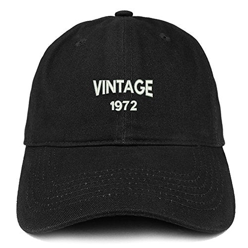 Trendy Apparel Shop Small Vintage 1972 Embroidered 49th Birthday Adjustable Cotton Cap