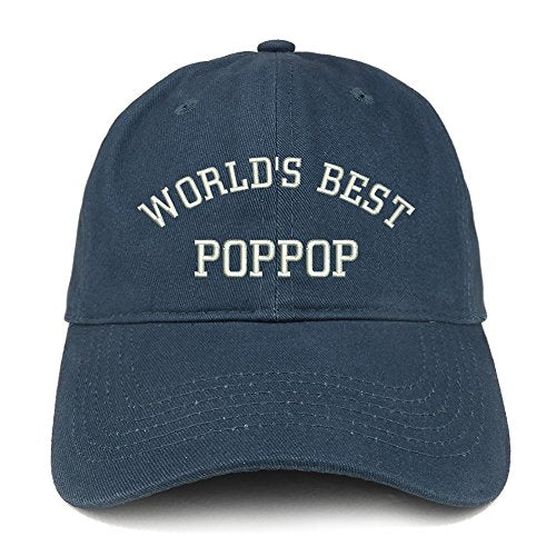 Trendy Apparel Shop World's Best Poppop Embroidered Low Profile Soft Cotton Baseball Cap