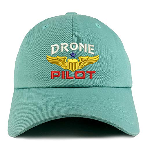 Trendy Apparel Shop Drone Pilot Aviation Wing Embroidered Low Profile Soft Cotton Dad Hat Cap
