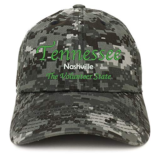 Trendy Apparel Shop Tennessee Nashville Embroidered Soft Crown 100% Brushed Cotton Cap