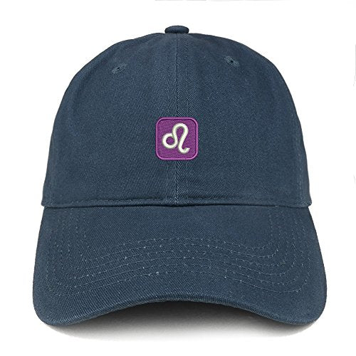 Trendy Apparel Shop Emoticon Leo Embroidered 100% Soft Brushed Cotton Low Profile Cap