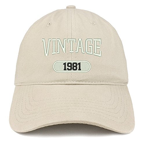 Trendy Apparel Shop Vintage 1981 Embroidered 40th Birthday Relaxed Fitting Cotton Cap