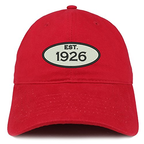 Trendy Apparel Shop Established 1926 Embroidered 95th Birthday Gift Soft Crown Cotton Cap