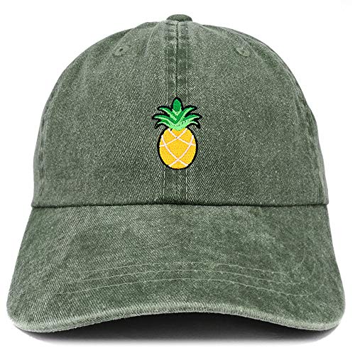 Trendy Apparel Shop Pineapple Patch Pigment Dyed Washed Baseball Cap