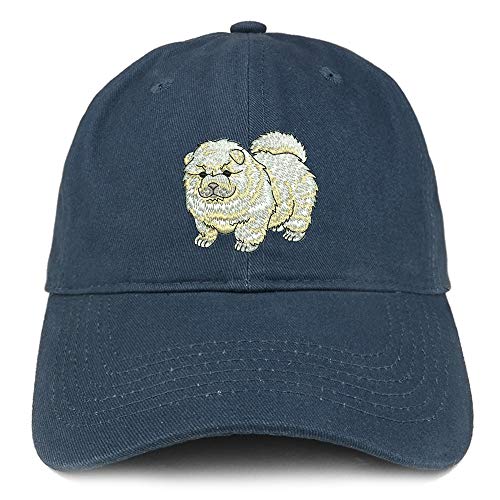 Trendy Apparel Shop Chow Chow Dog Embroidered Soft Crown 100% Brushed Cotton Cap