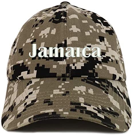 Trendy Apparel Shop Jamaica Embroidered Soft Crown 100% Brushed Cotton Cap