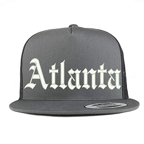 Trendy Apparel Shop Old English Font Atlanta City Embroidered 5 Panel Mesh Cap