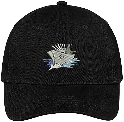Trendy Apparel Shop Navy Ship Embroidered Cap Premium Cotton Dad Hat