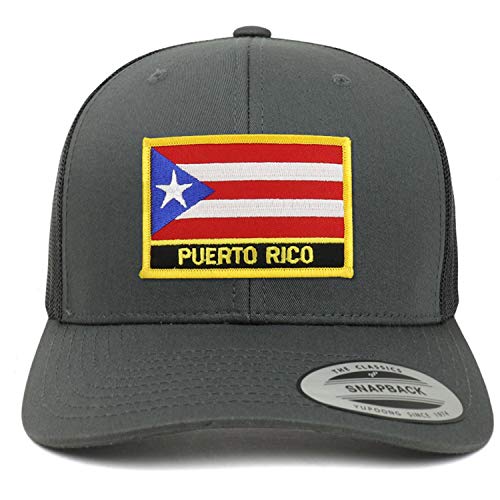 Trendy Apparel Shop Puerto Rico Flag Patch Retro Trucker Mesh Cap