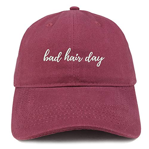 Trendy Apparel Shop Bad Hair Day Embroidered Brushed Cotton Cap