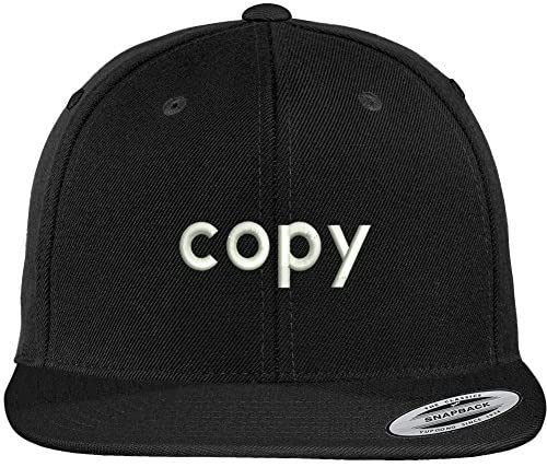 Trendy Apparel Shop Copy Embroidered Flat Bill Premium Classic Snapback Cap