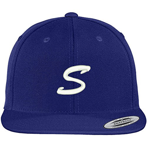 Trendy Apparel Shop Letter S Brushed Script Embroidered Flat Bill Snapback Baseball Cap