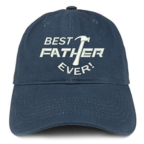 Trendy Apparel Shop Best Father Ever Embroidered Soft Crown 100% Brushed Cotton Cap