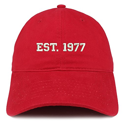 Trendy Apparel Shop EST 1977 Embroidered - 44th Birthday Gift Soft Cotton Baseball Cap