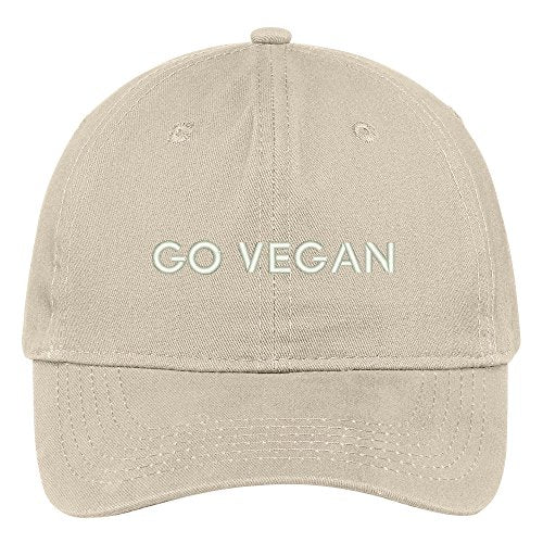 Trendy Apparel Shop Go Vegan Embroidered Soft Low Profile Adjustable Cotton Cap
