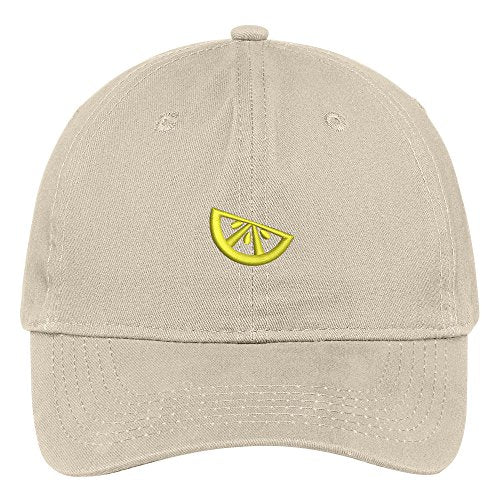 Trendy Apparel Shop Lemon Slice Embroidered 100% Quality Brushed Cotton Baseball Cap