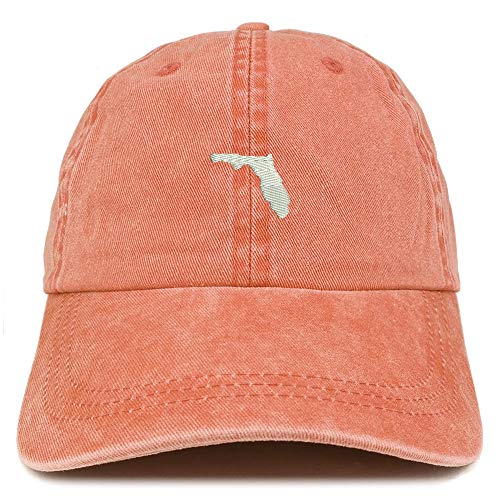 Trendy Apparel Shop Florida State Map Embroidered Washed Cotton Adjustable Cap