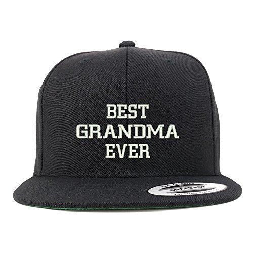 Trendy Apparel Shop Best Grandma Ever Embroidered Flat Bill Snapback Baseball Cap