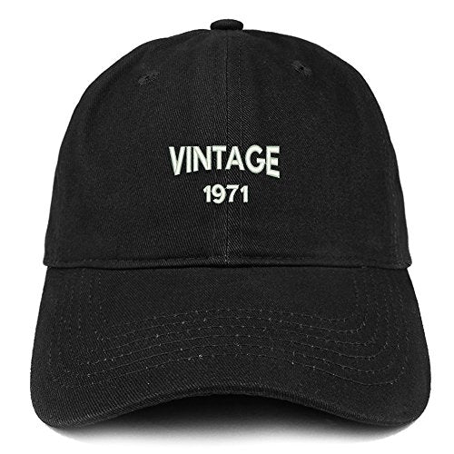 Trendy Apparel Shop Small Vintage 1971 Embroidered 50th Birthday Adjustable Cotton Cap