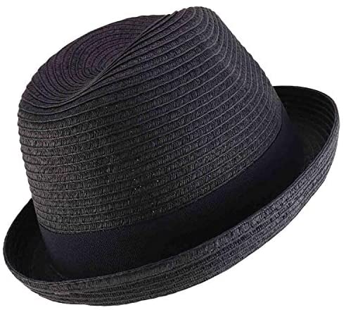 Trendy Apparel Shop Men's Toyo Paper Braid Upturn Brim Summer Fedora Hat