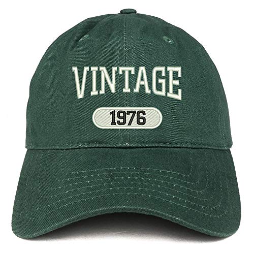 Trendy Apparel Shop 45th Birthday Vintage 1976 Soft Crown Brushed Cotton Cap
