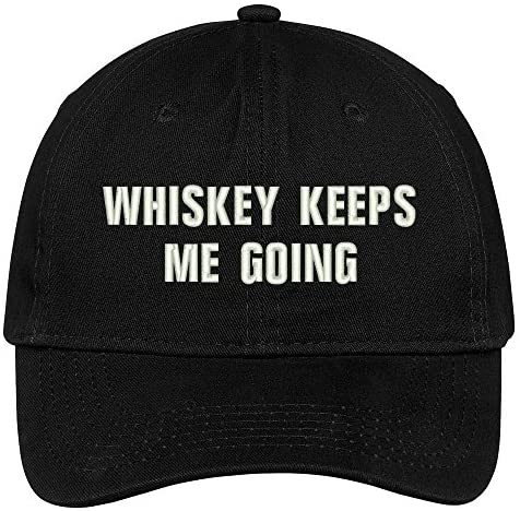Trendy Apparel Shop Whiskey Keeps Me Going Embroidered 100% Cotton Adjustable Cap Dad Hat
