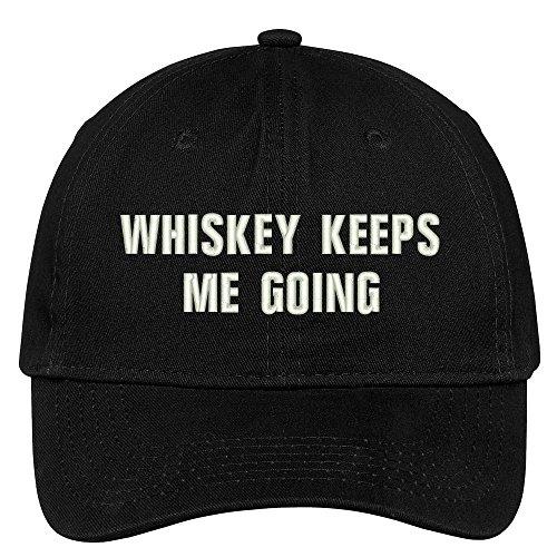 Trendy Apparel Shop Whiskey Keeps Me Going Embroidered 100% Cotton Adjustable Cap Dad Hat