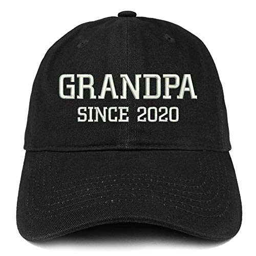 Trendy Apparel Shop Grandpa Since 2020 Embroidered Soft Crown 100% Brushed Cotton Cap
