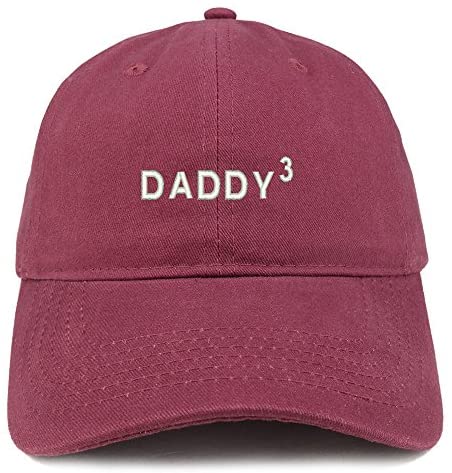 Trendy Apparel Shop Daddy of 3 Embroidered Cotton Dad Hat