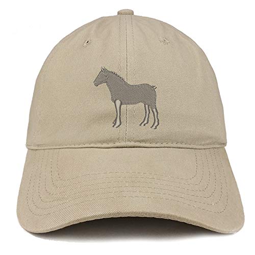 Trendy Apparel Shop Small Draft Horse Embroidered Soft Crown 100% Brushed Cotton Cap