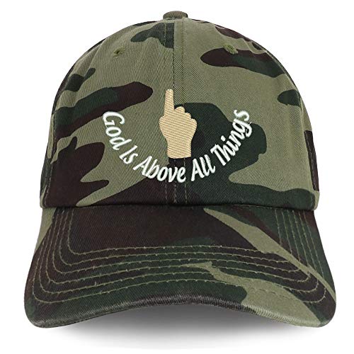 Trendy Apparel Shop God is Above All Things Soft Crown 100% Brushed Cotton Cap