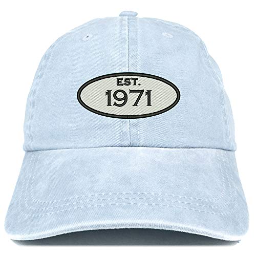 Trendy Apparel Shop 50th Birthday Established 1971 Washed Cotton Adjustable Cap