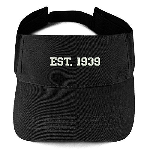 Trendy Apparel Shop EST 1939 Embroidered - 82nd Birthday Gift Summer Adjustable Visor