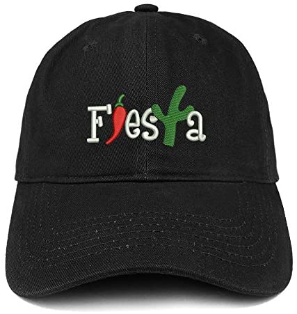 Trendy Apparel Shop Fiesta Embroidered Low Profile Soft Cotton Baseball Cap