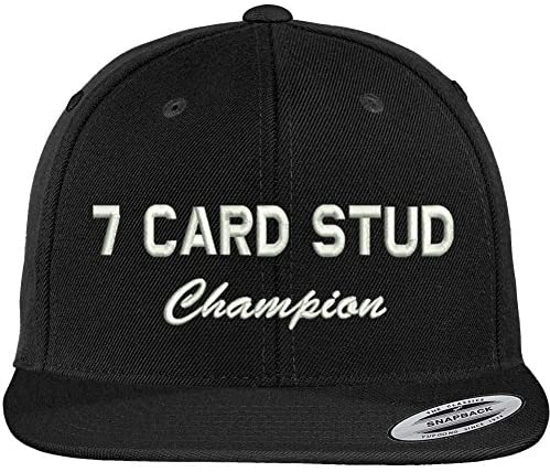 Trendy Apparel Shop 7 Card Stud Champion Embroidery Snapback Cap
