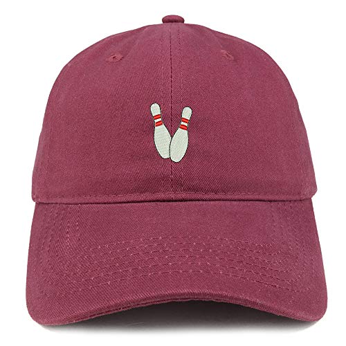 Trendy Apparel Shop Small Bowling Pins Embroidered Unstructured Cotton Dad Hat