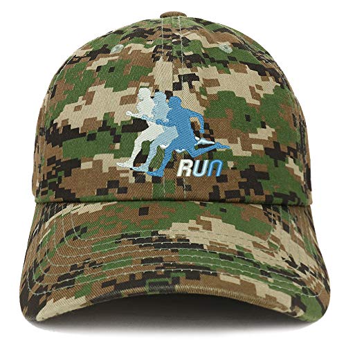 Trendy Apparel Shop Running Embroidered Soft Crown 100% Brushed Cotton Cap