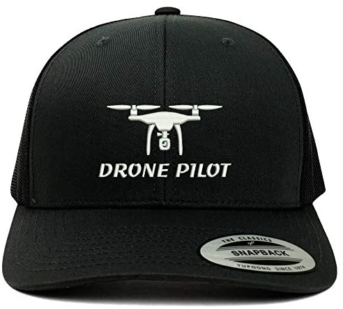 Trendy Apparel Shop Flexfit Drone Pilot Embroidered Retro fit Trucker Mesh Cap