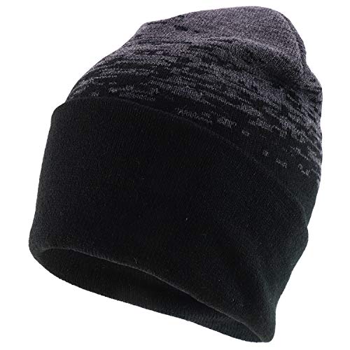 Trendy Apparel Shop Made in USA Static Pattern Knit Cuffed Long Winter Beanie