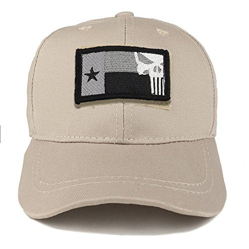 Trendy Apparel Shop Youth Punisher Skull Texas State Flag Patch Tactical Cap