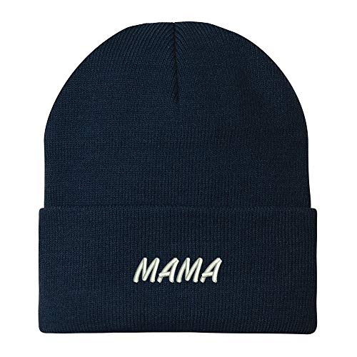 Trendy Apparel Shop Mama Embroidered Winter Long Cuff Beanie