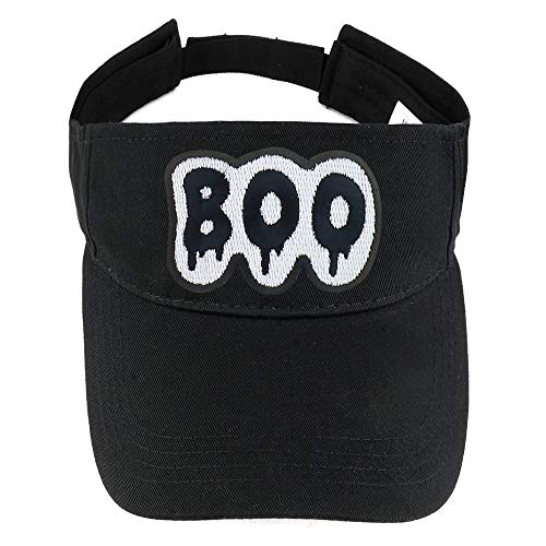 Trendy Apparel Shop Boo Patch Cotton Summer Visor Cap