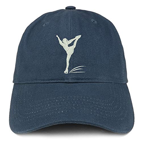 Trendy Apparel Shop Figure Skater Embroidered Soft Crown 100% Brushed Cotton Cap
