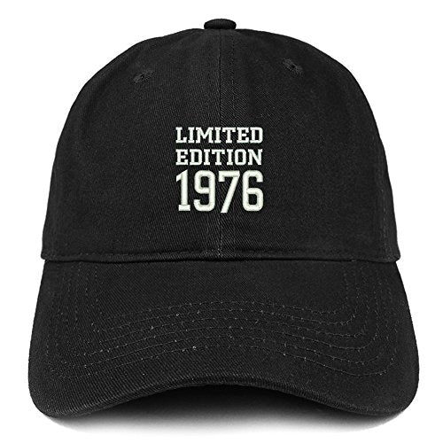 Trendy Apparel Shop Limited Edition 1976 Embroidered Birthday Gift Brushed Cotton Cap