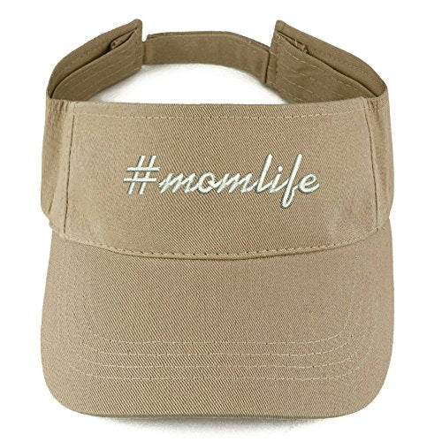 Trendy Apparel Shop Hashtag #Momlife Embroidered Summer Adjustable Visor