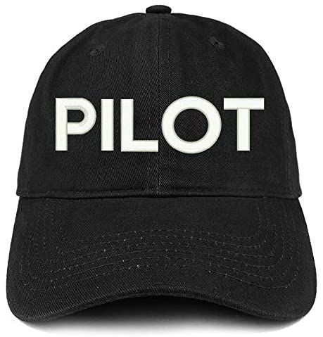 Trendy Apparel Shop Pilot Embroidered Soft Crown 100% Brushed Cotton Cap