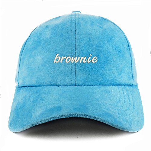 Trendy Apparel Shop Brownie Embroidered Faux Suede Leather Adjustable Cap